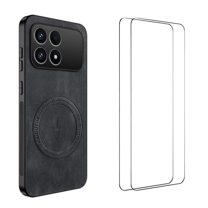 Funda magnética para teléfono WANLONFENG con textura de napa y 2 protectores de pantalla., For Redmi A7 Pro 171mm / Poco C85x 5G, For Redmi Turbo 5 Max / Poco X8 Pro Max, For Redmi Turbo 5 5G / Poco X8 Pro 5G, For Redmi Note 15 Pro+ 5G Global 163.3mm  ...