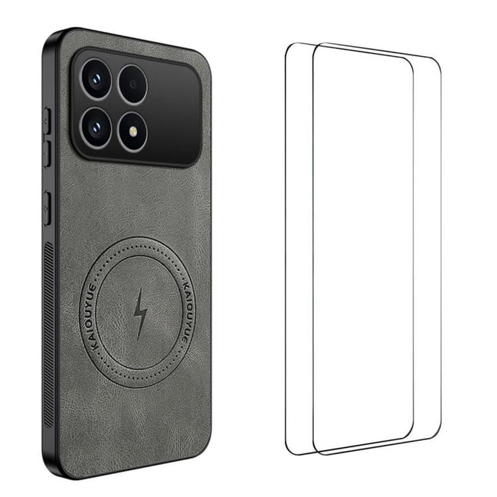 Funda magnética para teléfono WANLONFENG con textura de napa y 2 protectores de pantalla., For Redmi A7 Pro 171mm / Poco C85x 5G, For Redmi Turbo 5 Max / Poco X8 Pro Max, For Redmi Turbo 5 5G / Poco X8 Pro 5G, For Redmi Note 15 Pro+ 5G Global 163.3mm  ...
