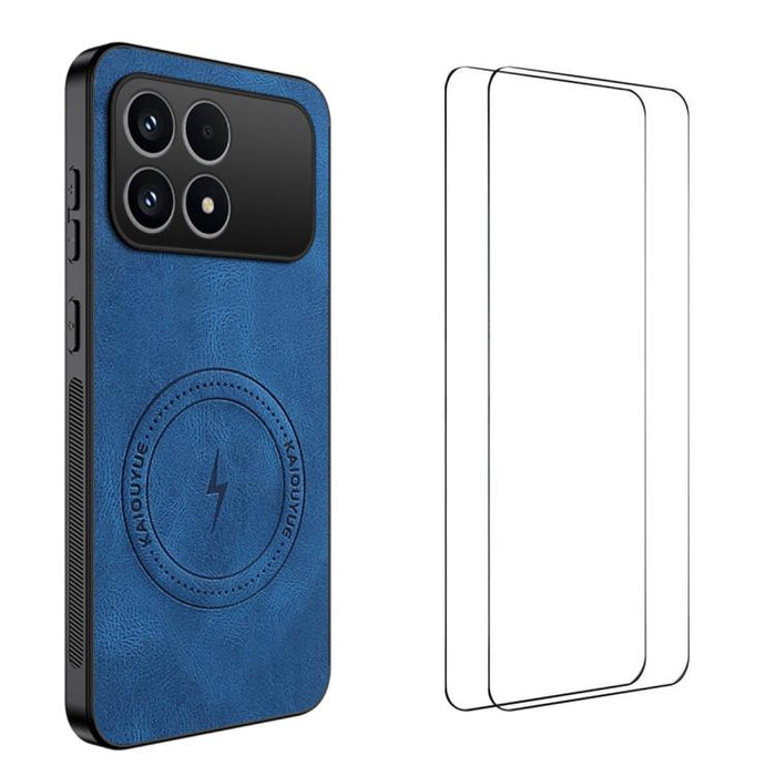 Funda magnética para teléfono WANLONFENG con textura de napa y 2 protectores de pantalla., For Redmi A7 Pro 171mm / Poco C85x 5G, For Redmi Turbo 5 Max / Poco X8 Pro Max, For Redmi Turbo 5 5G / Poco X8 Pro 5G, For Redmi Note 15 Pro+ 5G Global 163.3mm  ...