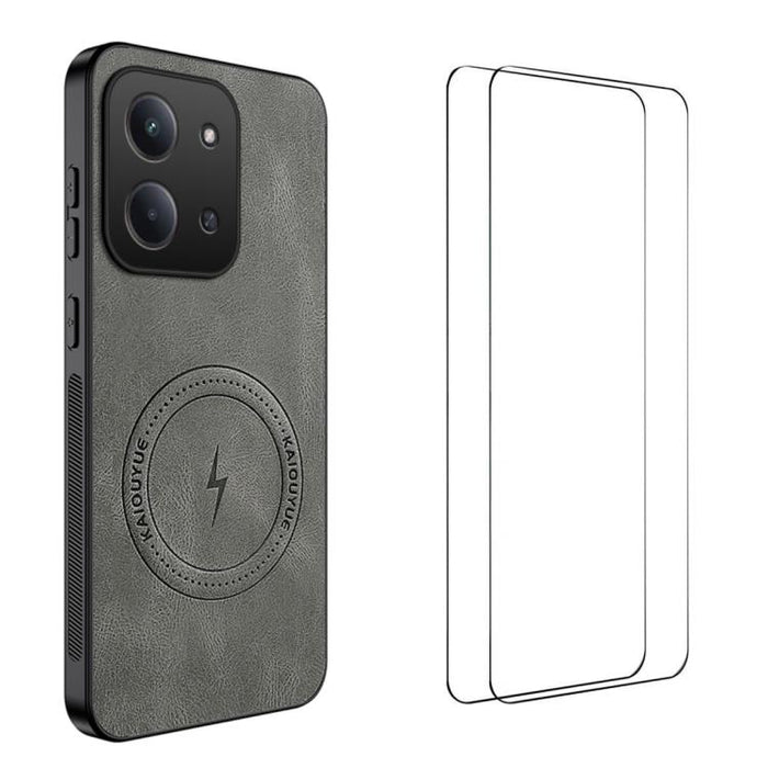 Funda magnética para teléfono WANLONFENG con textura de napa y 2 protectores de pantalla., For Redmi A7 Pro 171mm / Poco C85x 5G, For Redmi Turbo 5 Max / Poco X8 Pro Max, For Redmi Turbo 5 5G / Poco X8 Pro 5G, For Redmi Note 15 Pro+ 5G Global 163.3mm  ...