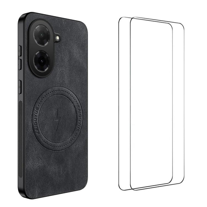 Funda magnética para teléfono WANLONFENG con textura de napa y 2 protectores de pantalla., For Redmi A7 Pro 171mm / Poco C85x 5G, For Redmi Turbo 5 Max / Poco X8 Pro Max, For Redmi Turbo 5 5G / Poco X8 Pro 5G, For Redmi Note 15 Pro+ 5G Global 163.3mm  ...