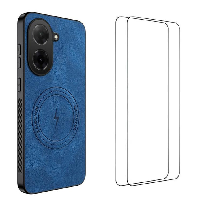 Funda magnética para teléfono WANLONFENG con textura de napa y 2 protectores de pantalla., For Redmi A7 Pro 171mm / Poco C85x 5G, For Redmi Turbo 5 Max / Poco X8 Pro Max, For Redmi Turbo 5 5G / Poco X8 Pro 5G, For Redmi Note 15 Pro+ 5G Global 163.3mm  ...