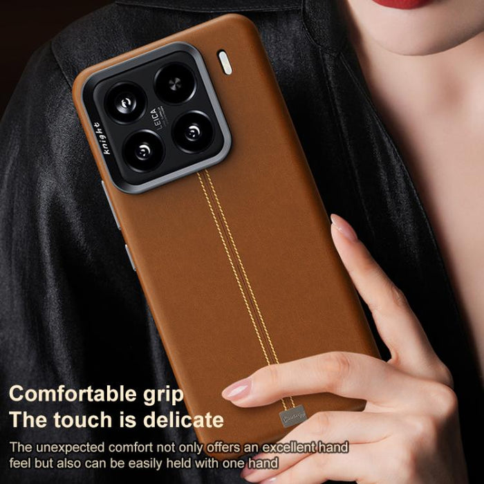 Funda magnética para teléfono Jazz Series con marco de metal texturizado y piel vegana de estilo retro., For Xiaomi 17, For Xiaomi 15S Pro, For Xiaomi 15 Pro, For Xiaomi 15, For Xiaomi 14 Pro, For Xiaomi 14