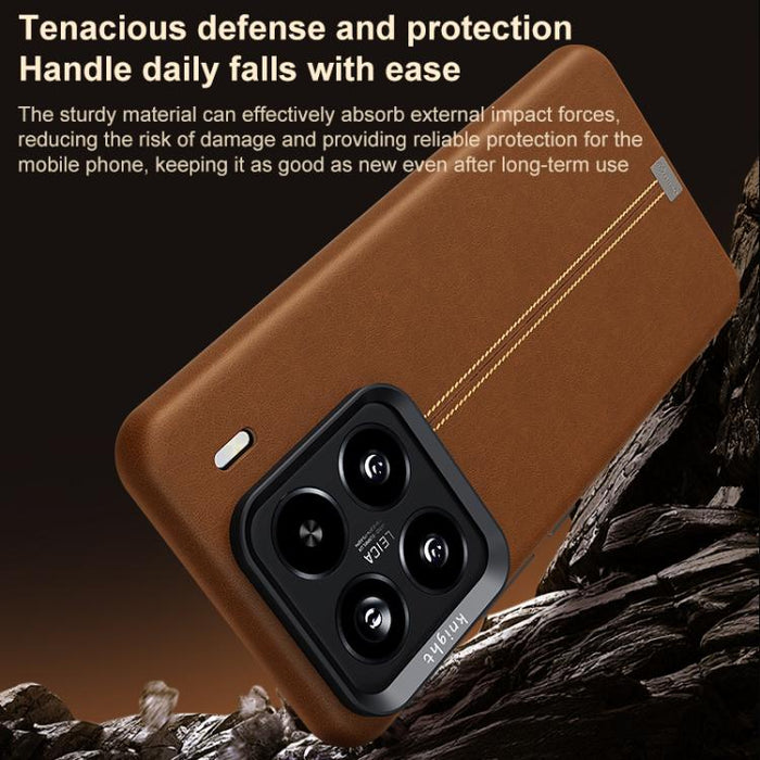 Funda magnética para teléfono Jazz Series con marco de metal texturizado y piel vegana de estilo retro., For Xiaomi 17, For Xiaomi 15S Pro, For Xiaomi 15 Pro, For Xiaomi 15, For Xiaomi 14 Pro, For Xiaomi 14