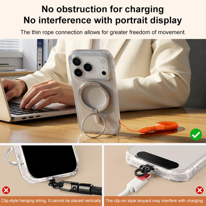 Mini cordón para teléfono con anillo autoblocante
