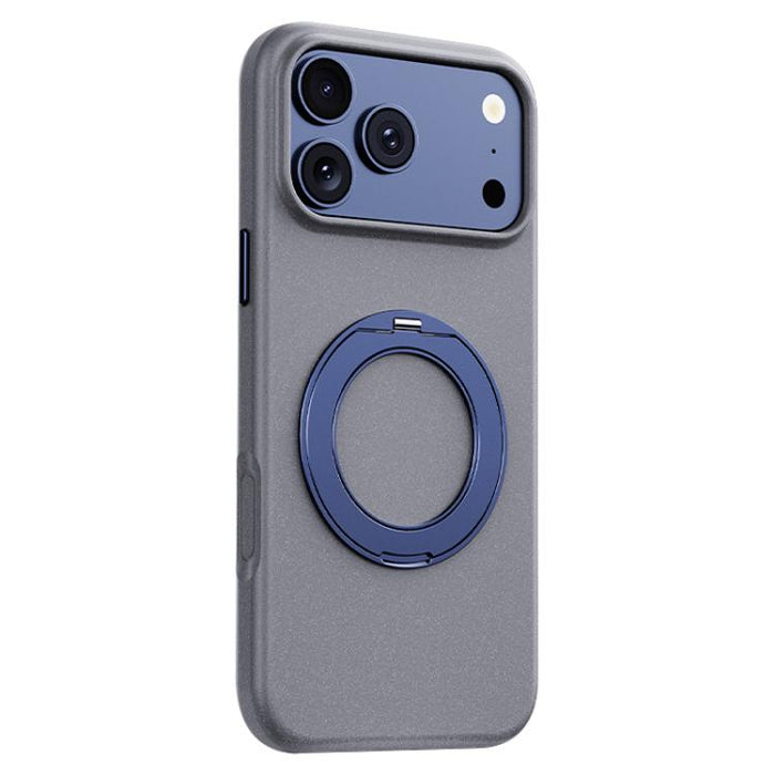 Funda magnética para teléfono Boundless Series Rock Sand con soporte de aleación giratorio de 360 grados., For iPhone 17 Pro Max, For iPhone 17 Pro, For iPhone 16 Pro Max, For iPhone 16 Pro