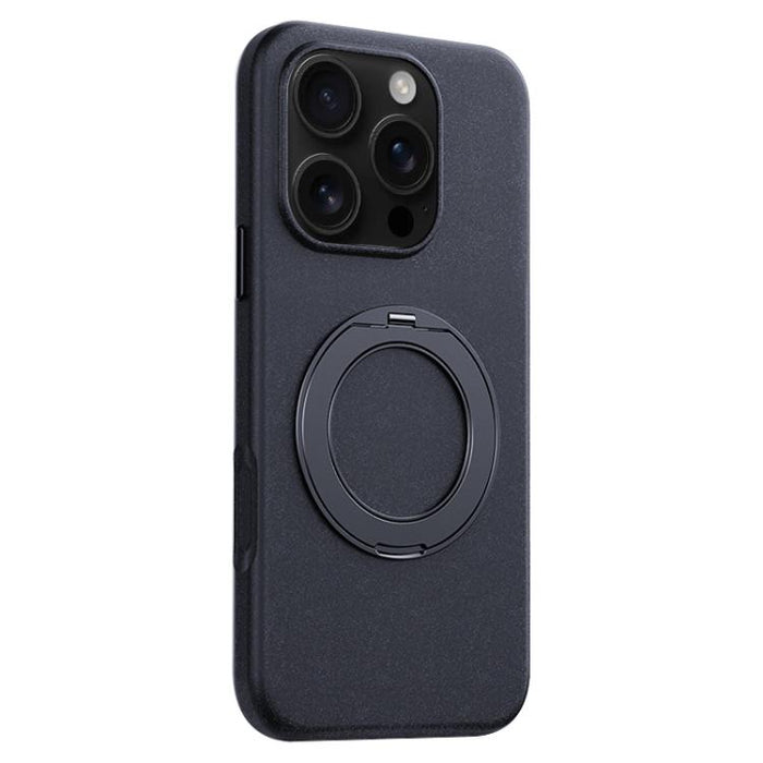 Funda magnética para teléfono Boundless Series Rock Sand con soporte de aleación giratorio de 360 grados., For iPhone 17 Pro Max, For iPhone 17 Pro, For iPhone 16 Pro Max, For iPhone 16 Pro