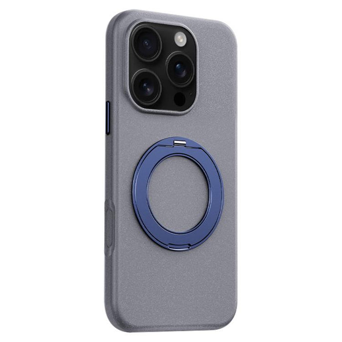 Funda magnética para teléfono Boundless Series Rock Sand con soporte de aleación giratorio de 360 grados., For iPhone 17 Pro Max, For iPhone 17 Pro, For iPhone 16 Pro Max, For iPhone 16 Pro
