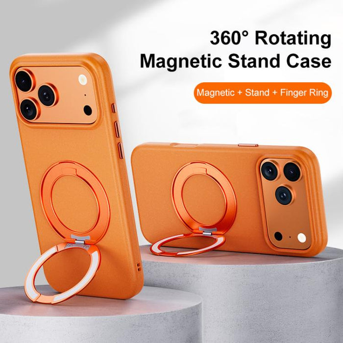 Funda magnética para teléfono Boundless Series Rock Sand con soporte de aleación giratorio de 360 grados., For iPhone 17 Pro Max, For iPhone 17 Pro, For iPhone 16 Pro Max, For iPhone 16 Pro