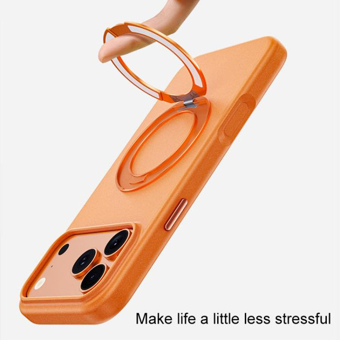 Funda magnética para teléfono Boundless Series Rock Sand con soporte de aleación giratorio de 360 grados., For iPhone 17 Pro Max, For iPhone 17 Pro, For iPhone 16 Pro Max, For iPhone 16 Pro