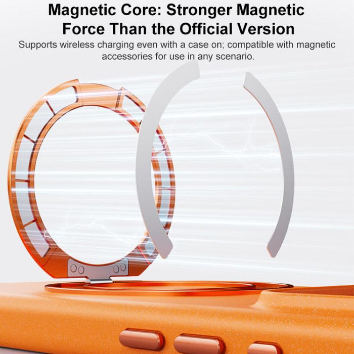 Funda magnética para teléfono Boundless Series Rock Sand con soporte de aleación giratorio de 360 grados., For iPhone 17 Pro Max, For iPhone 17 Pro, For iPhone 16 Pro Max, For iPhone 16 Pro