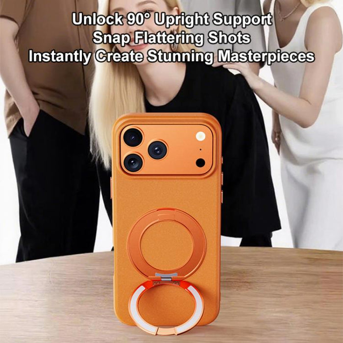 Funda magnética para teléfono Boundless Series Rock Sand con soporte de aleación giratorio de 360 grados., For iPhone 17 Pro Max, For iPhone 17 Pro, For iPhone 16 Pro Max, For iPhone 16 Pro