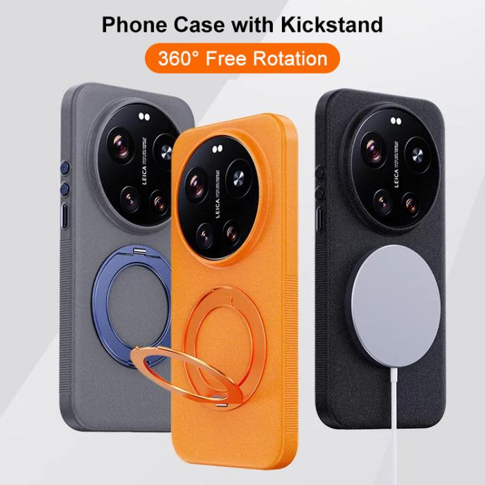 Funda magnética para teléfono Boundless Series Rock Sand con soporte de aleación giratorio de 360 grados., For Redmi K90, For Redmi K90 Pro Max