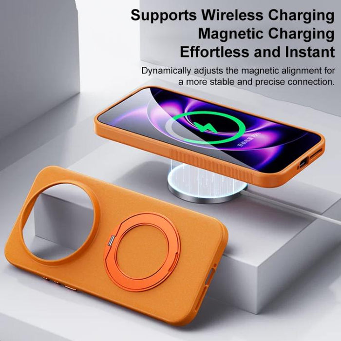 Funda magnética para teléfono Boundless Series Rock Sand con soporte de aleación giratorio de 360 grados., For Redmi K90, For Redmi K90 Pro Max