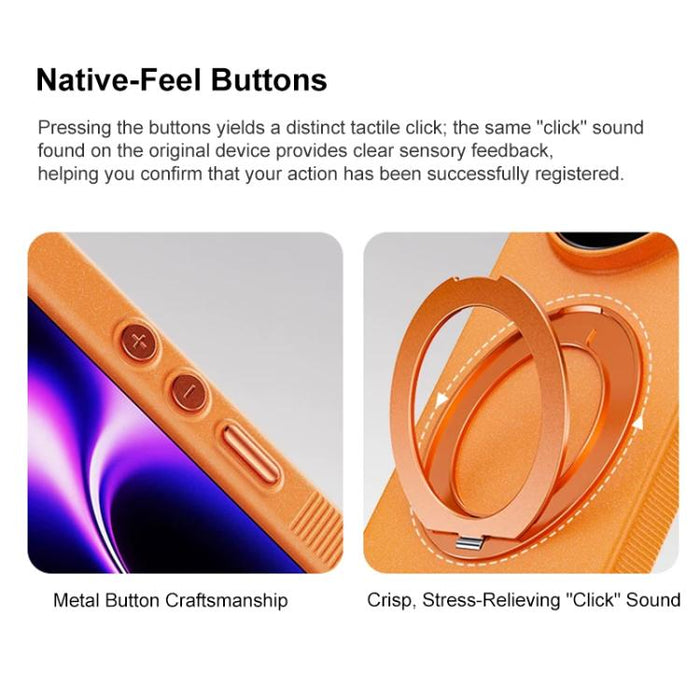 Funda magnética para teléfono Boundless Series Rock Sand con soporte de aleación giratorio de 360 grados., For Xiaomi 17 Ultra, For Xiaomi 17 Pro Max, For Xiaomi 17 Pro, For Xiaomi 17