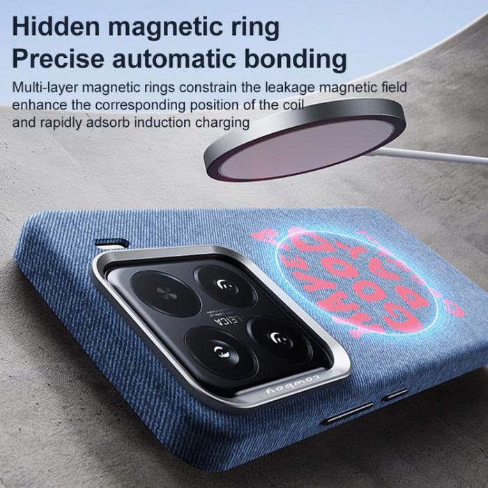 Hermosa funda magnética para teléfono con textura vaquera y cobertura total., For Xiaomi 17, For Xiaomi 15S Pro, For Xiaomi 15 Pro, For Xiaomi 15, For Xiaomi 14 Pro, For Xiaomi 14