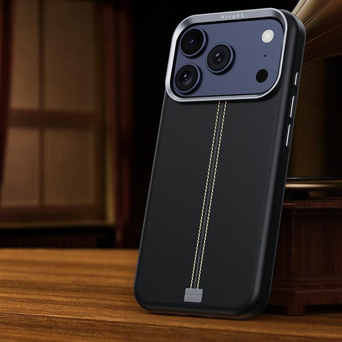 Funda magnética para teléfono Jazz Series con marco de metal texturizado y piel vegana de estilo retro., For iPhone 17 Pro Max, For iPhone 17 Pro, For iPhone 17, For iPhone Air, For iPhone 16 Pro Max, For iPhone 16 Pro, For iPhone 16 Plus, For iPhone 1...
