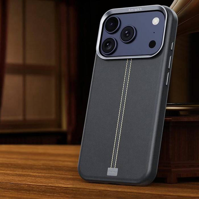 Funda magnética para teléfono Jazz Series con marco de metal texturizado y piel vegana de estilo retro., For iPhone 17 Pro Max, For iPhone 17 Pro, For iPhone 17, For iPhone Air, For iPhone 16 Pro Max, For iPhone 16 Pro, For iPhone 16 Plus, For iPhone 1...