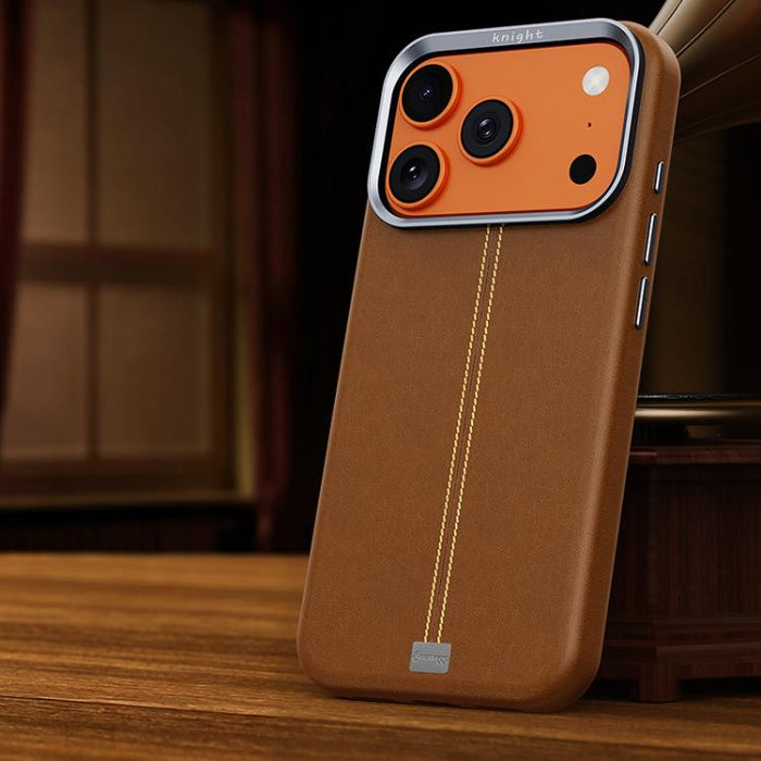 Funda magnética para teléfono Jazz Series con marco de metal texturizado y piel vegana de estilo retro., For iPhone 17 Pro Max, For iPhone 17 Pro, For iPhone 17, For iPhone Air, For iPhone 16 Pro Max, For iPhone 16 Pro, For iPhone 16 Plus, For iPhone 1...
