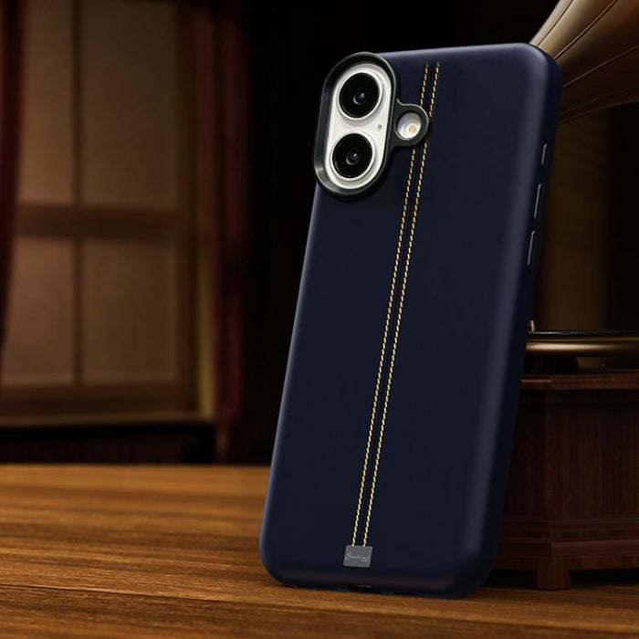 Funda magnética para teléfono Jazz Series con marco de metal texturizado y piel vegana de estilo retro., For iPhone 17 Pro Max, For iPhone 17 Pro, For iPhone 17, For iPhone Air, For iPhone 16 Pro Max, For iPhone 16 Pro, For iPhone 16 Plus, For iPhone 1...