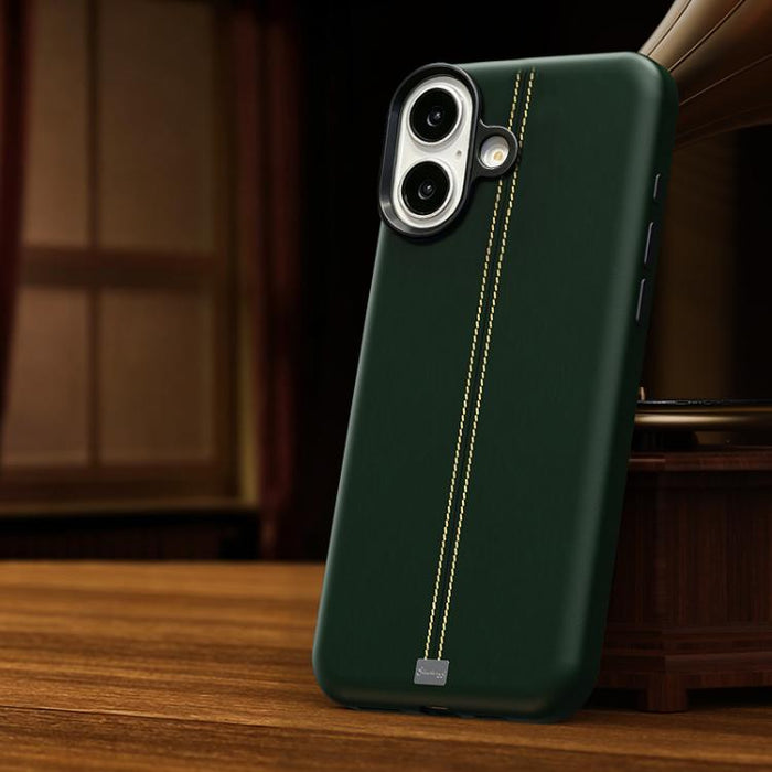Funda magnética para teléfono Jazz Series con marco de metal texturizado y piel vegana de estilo retro., For iPhone 17 Pro Max, For iPhone 17 Pro, For iPhone 17, For iPhone Air, For iPhone 16 Pro Max, For iPhone 16 Pro, For iPhone 16 Plus, For iPhone 1...