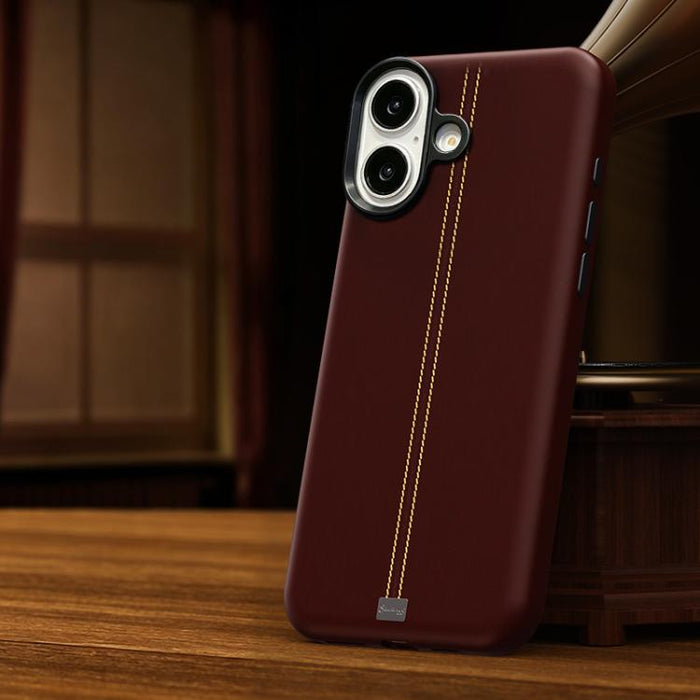 Funda magnética para teléfono Jazz Series con marco de metal texturizado y piel vegana de estilo retro., For iPhone 17 Pro Max, For iPhone 17 Pro, For iPhone 17, For iPhone Air, For iPhone 16 Pro Max, For iPhone 16 Pro, For iPhone 16 Plus, For iPhone 1...