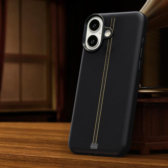 Funda magnética para teléfono Jazz Series con marco de metal texturizado y piel vegana de estilo retro., For iPhone 17 Pro Max, For iPhone 17 Pro, For iPhone 17, For iPhone Air, For iPhone 16 Pro Max, For iPhone 16 Pro, For iPhone 16 Plus, For iPhone 1...