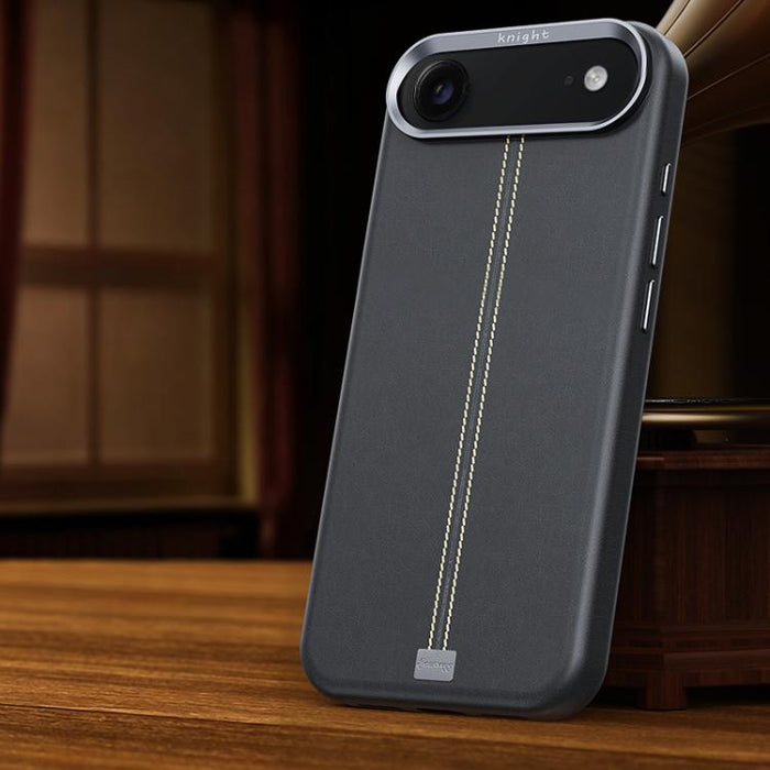 Funda magnética para teléfono Jazz Series con marco de metal texturizado y piel vegana de estilo retro., For iPhone 17 Pro Max, For iPhone 17 Pro, For iPhone 17, For iPhone Air, For iPhone 16 Pro Max, For iPhone 16 Pro, For iPhone 16 Plus, For iPhone 1...
