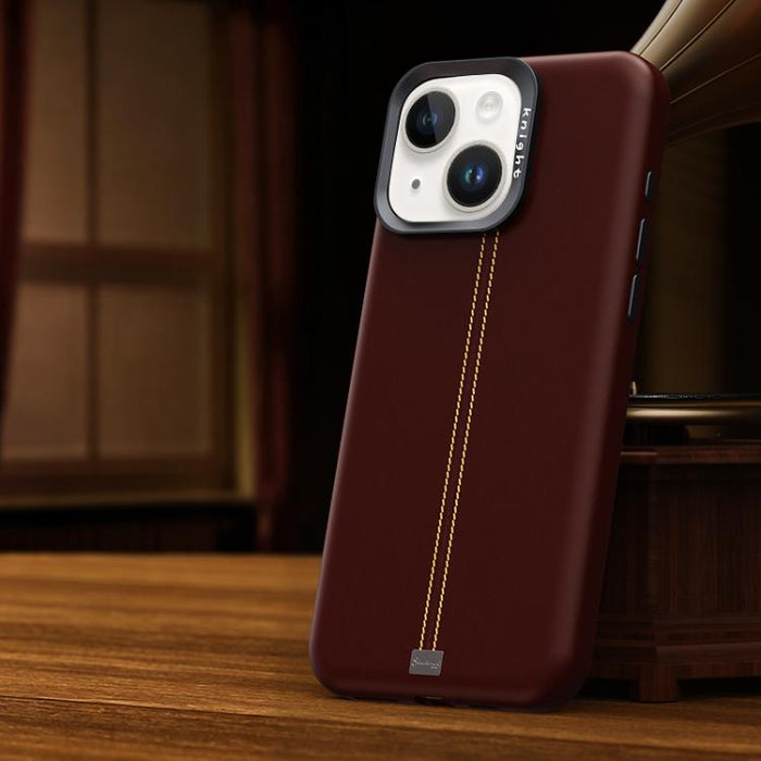 Funda magnética para teléfono Jazz Series con marco de metal texturizado y piel vegana de estilo retro., For iPhone 17 Pro Max, For iPhone 17 Pro, For iPhone 17, For iPhone Air, For iPhone 16 Pro Max, For iPhone 16 Pro, For iPhone 16 Plus, For iPhone 1...