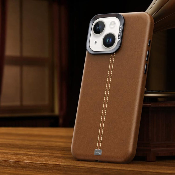 Funda magnética para teléfono Jazz Series con marco de metal texturizado y piel vegana de estilo retro., For iPhone 17 Pro Max, For iPhone 17 Pro, For iPhone 17, For iPhone Air, For iPhone 16 Pro Max, For iPhone 16 Pro, For iPhone 16 Plus, For iPhone 1...