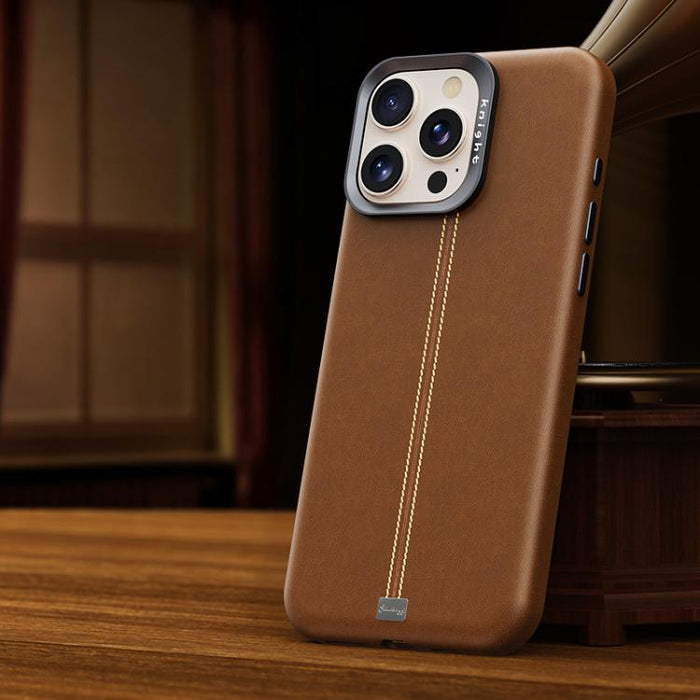 Funda magnética para teléfono Jazz Series con marco de metal texturizado y piel vegana de estilo retro., For iPhone 17 Pro Max, For iPhone 17 Pro, For iPhone 17, For iPhone Air, For iPhone 16 Pro Max, For iPhone 16 Pro, For iPhone 16 Plus, For iPhone 1...