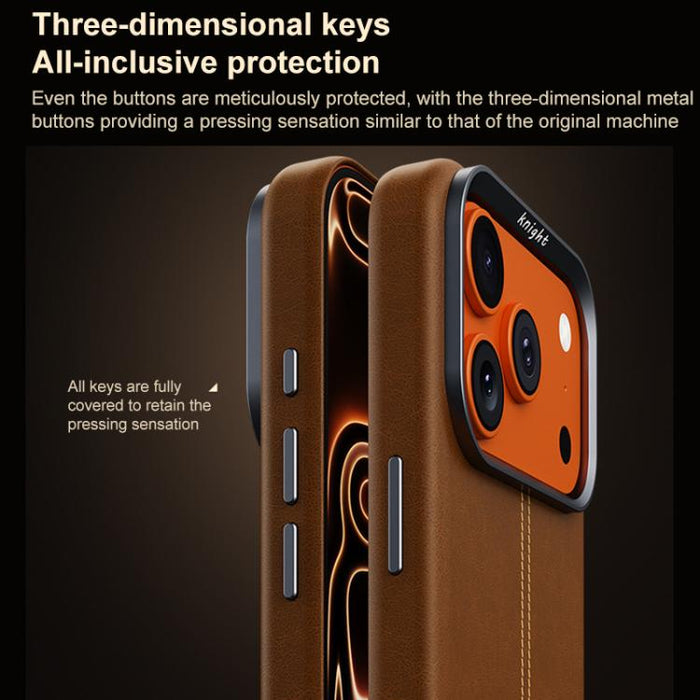 Funda magnética para teléfono Jazz Series con marco de metal texturizado y piel vegana de estilo retro., For iPhone 13 Pro