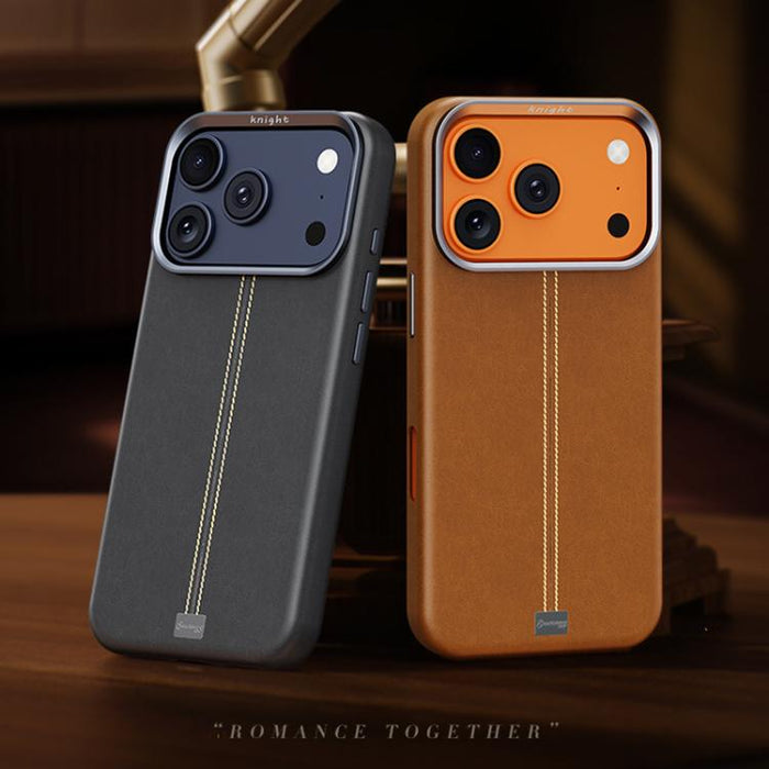 Funda magnética para teléfono Jazz Series con marco de metal texturizado y piel vegana de estilo retro., For iPhone 17 Pro Max, For iPhone 17 Pro, For iPhone 17, For iPhone Air, For iPhone 16 Pro Max, For iPhone 16 Pro, For iPhone 16 Plus, For iPhone 1...