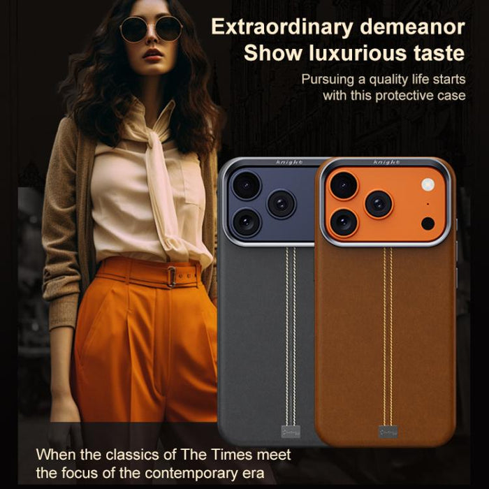 Funda magnética para teléfono Jazz Series con marco de metal texturizado y piel vegana de estilo retro., For iPhone 17 Pro Max, For iPhone 17 Pro, For iPhone 17, For iPhone Air, For iPhone 16 Pro Max, For iPhone 16 Pro, For iPhone 16 Plus, For iPhone 1...