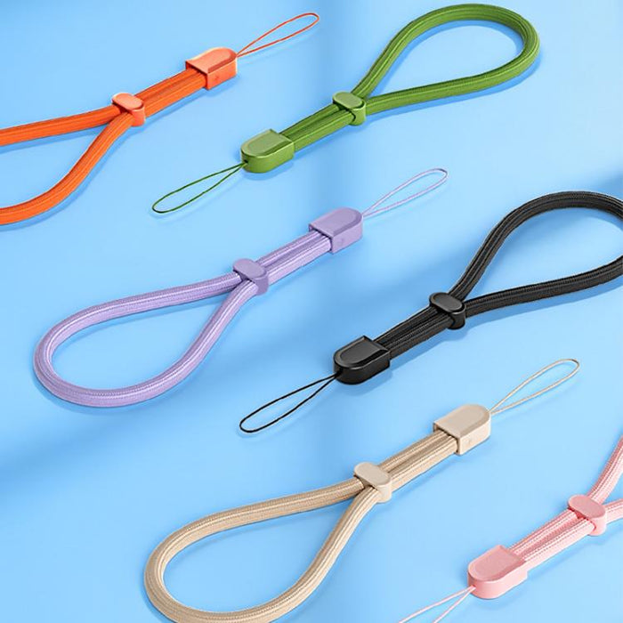 Mini cordón ajustable para teléfono con cierre automático, estilo escudo.