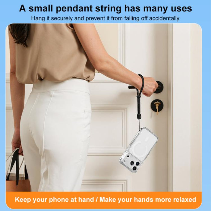 Mini cordón ajustable para teléfono con cierre automático, estilo escudo.