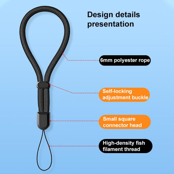 Mini cordón ajustable para teléfono con cierre automático, estilo escudo.