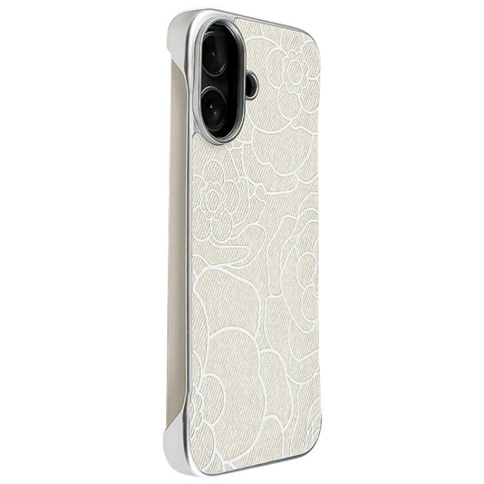 Funda magnética para teléfono de media cobertura, confeccionada en tela de lino con estampado de flores de camelia en relieve., For iPhone 17 Pro Max, For iPhone 17 Pro, For iPhone 17, For iPhone 16 Pro Max, For iPhone 16 Pro, For iPhone 16 Plus       ...
