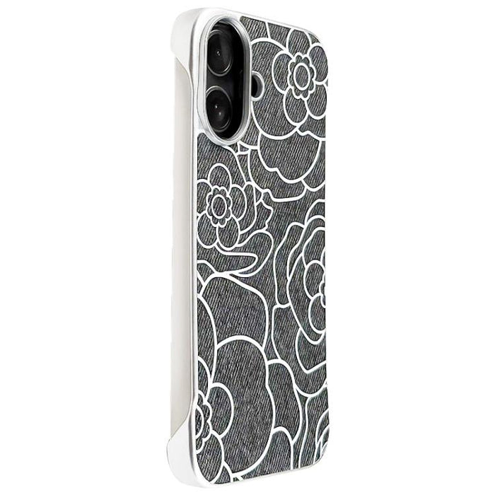 Funda magnética para teléfono de media cobertura, confeccionada en tela de lino con estampado de flores de camelia en relieve., For iPhone 17 Pro Max, For iPhone 17 Pro, For iPhone 17, For iPhone 16 Pro Max, For iPhone 16 Pro, For iPhone 16 Plus       ...