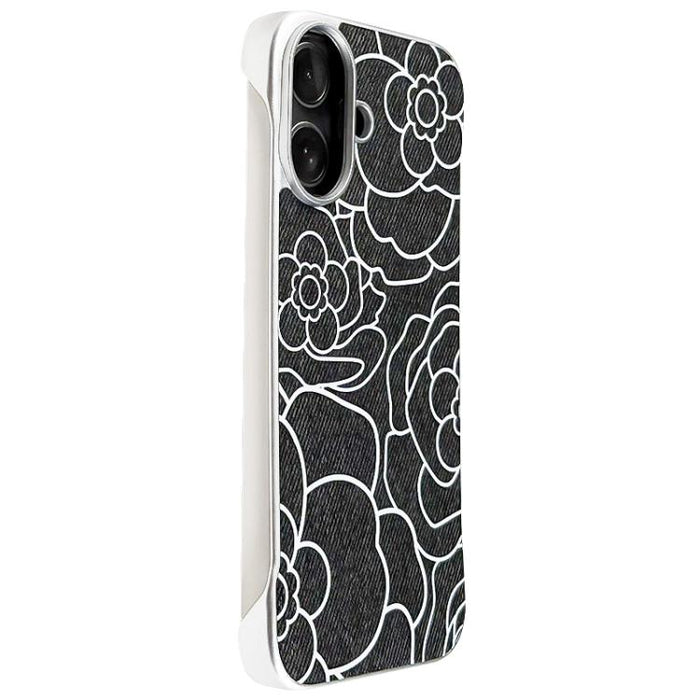 Funda magnética para teléfono de media cobertura, confeccionada en tela de lino con estampado de flores de camelia en relieve., For iPhone 17 Pro Max, For iPhone 17 Pro, For iPhone 17, For iPhone 16 Pro Max, For iPhone 16 Pro, For iPhone 16 Plus       ...