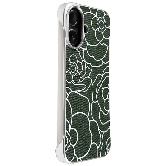 Funda magnética para teléfono de media cobertura, confeccionada en tela de lino con estampado de flores de camelia en relieve., For iPhone 17 Pro Max, For iPhone 17 Pro, For iPhone 17, For iPhone 16 Pro Max, For iPhone 16 Pro, For iPhone 16 Plus       ...
