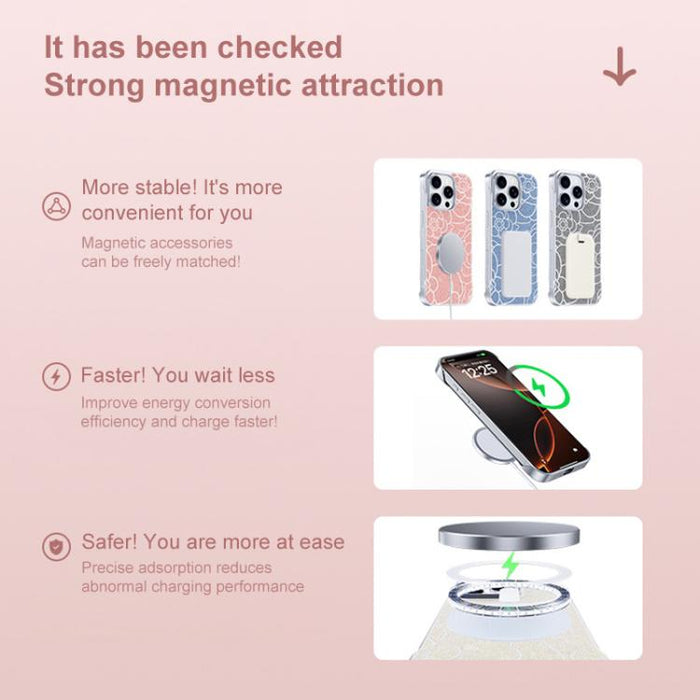 Funda magnética para teléfono de media cobertura, confeccionada en tela de lino con estampado de flores de camelia en relieve., For iPhone 17 Pro Max, For iPhone 17 Pro, For iPhone 17, For iPhone 16 Pro Max, For iPhone 16 Pro, For iPhone 16 Plus       ...