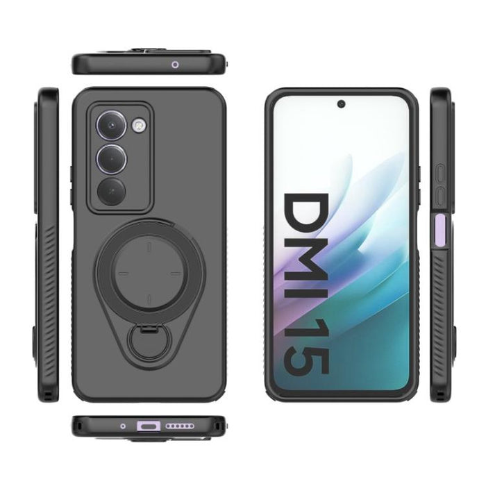 Funda para teléfono con soporte de anillo WANLONFENG y protector de pantalla, For Redmi 15 5G Global 169.5mm, For Redmi 15 5G / 4G EU 171mm, For Redmi 15C 5G / 4G Global 171mm, For Redmi 15C 5G / 4G EU 173mm