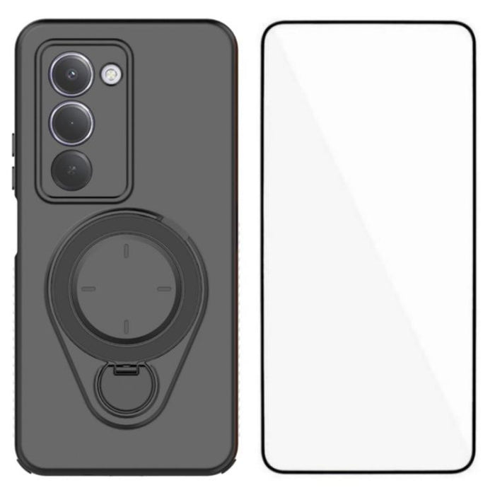 Funda para teléfono con soporte de anillo WANLONFENG y protector de pantalla, For Redmi 15 5G Global 169.5mm, For Redmi 15 5G / 4G EU 171mm, For Redmi 15C 5G / 4G Global 171mm, For Redmi 15C 5G / 4G EU 173mm