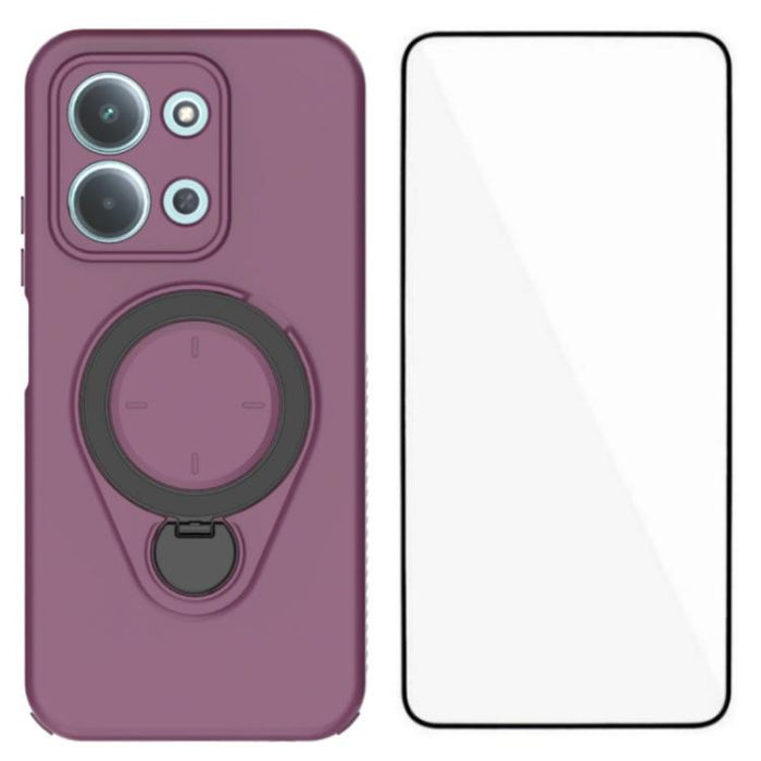 Funda para teléfono con soporte de anillo WANLONFENG y protector de pantalla, For Redmi 15 5G Global 169.5mm, For Redmi 15 5G / 4G EU 171mm, For Redmi 15C 5G / 4G Global 171mm, For Redmi 15C 5G / 4G EU 173mm