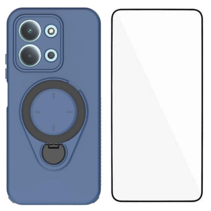 Funda para teléfono con soporte de anillo WANLONFENG y protector de pantalla, For Redmi 15 5G Global 169.5mm, For Redmi 15 5G / 4G EU 171mm, For Redmi 15C 5G / 4G Global 171mm, For Redmi 15C 5G / 4G EU 173mm