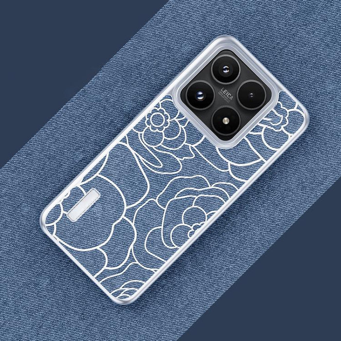 Funda para teléfono con estampado de camelia en relieve, de tela de lino y lana, con cierre magnético y tres garantías., For Xiaomi 17, For Xiaomi 15S Pro, For Xiaomi 15 Pro, For Xiaomi 15, For Xiaomi 14 Pro, For Xiaomi 14