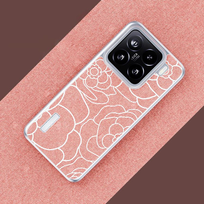 Funda para teléfono con estampado de camelia en relieve, de tela de lino y lana, con cierre magnético y tres garantías., For Xiaomi 17, For Xiaomi 15S Pro, For Xiaomi 15 Pro, For Xiaomi 15, For Xiaomi 14 Pro, For Xiaomi 14