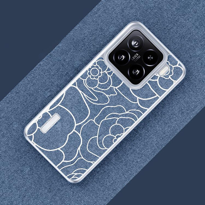 Funda para teléfono con estampado de camelia en relieve, de tela de lino y lana, con cierre magnético y tres garantías., For Xiaomi 17, For Xiaomi 15S Pro, For Xiaomi 15 Pro, For Xiaomi 15, For Xiaomi 14 Pro, For Xiaomi 14