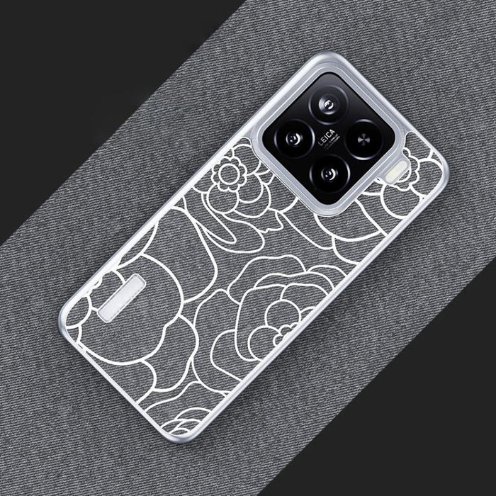Funda para teléfono con estampado de camelia en relieve, de tela de lino y lana, con cierre magnético y tres garantías., For Xiaomi 17, For Xiaomi 15S Pro, For Xiaomi 15 Pro, For Xiaomi 15, For Xiaomi 14 Pro, For Xiaomi 14